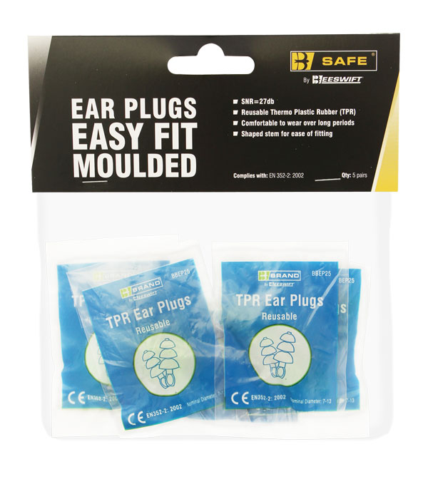 TPR EASY FIT EAR PLUGS 5 PACK  - BS002