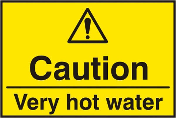 CAUTION VERY HOT WATER SIGN - BSS11161