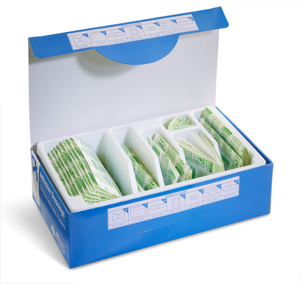 BLUE DETECTABLE PLASTERS 120 ASSORTED - CM0500